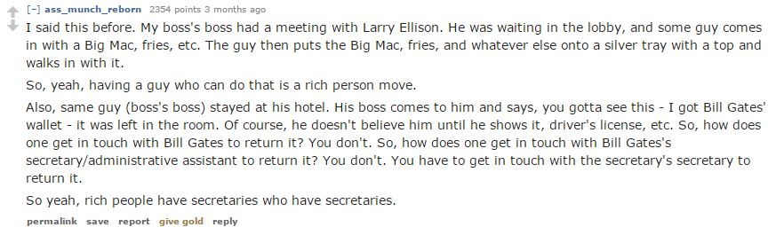 Rich People Like To Buy-secretaries who themselves have secretaries