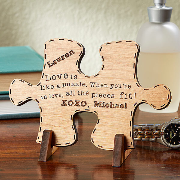 Personalised puzzle-piece for him or her
